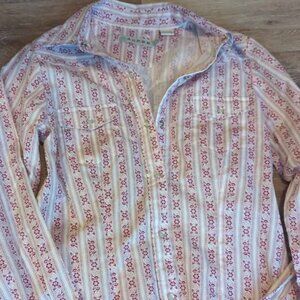 Roper Western Shirt Womens L/S Wallpaper Wine size small